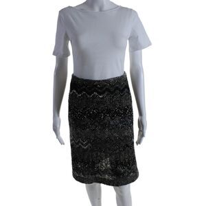 The Wrights Womens Chevron Print Wool A Line Skirt Gray Size 2
